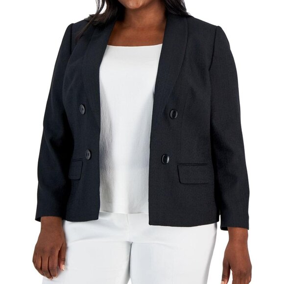 Kasper Womens Shawl Collar Blazer Jacket Black, Plus Size 24W MSRP $149 - Picture 1 of 1